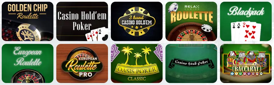 Juegos de mesa en KUBET CASINO