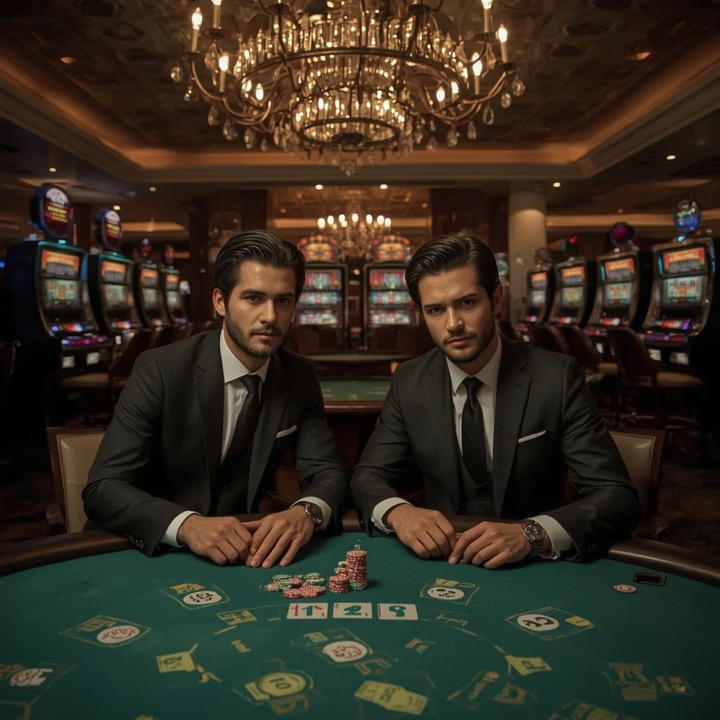 Dos jugadores de póker en KUBET CASINO